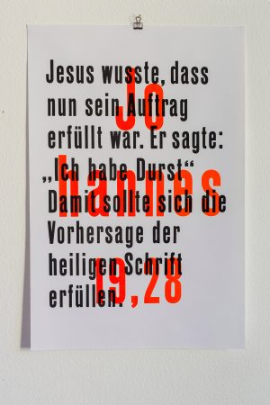Johan 19,28 Letterpress Type Poster
