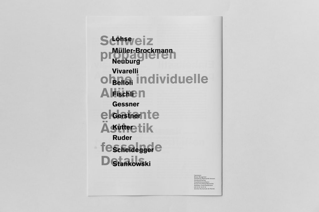 Swiss Style Booklet Backcover